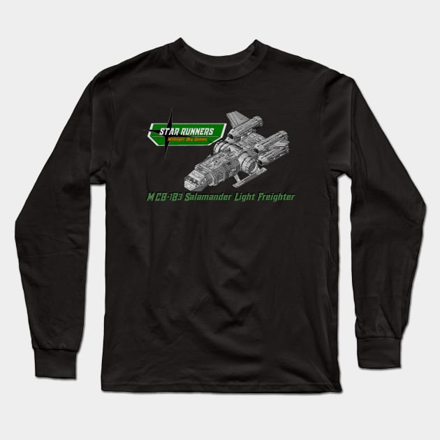 Salamander Freighter Long Sleeve T-Shirt by Midnight Sky Games